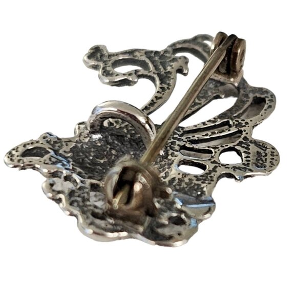 Sterling Silver Art Nouveau Mucha Style Lady Brooch Pin Pendant L161 - Picture 5 of 8